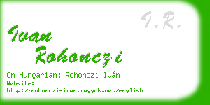 ivan rohonczi business card