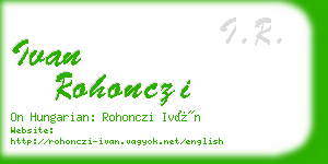 ivan rohonczi business card